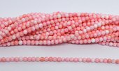 Pink shell polished round 3mm strand 140 beads-beads incl pearls-Beadthemup