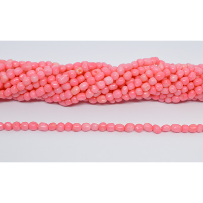 Apricot coral nugget 4x5mm strand 80 beads