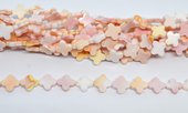 Pink shell 4 leaf clover 10mm strand 40 beads-beads incl pearls-Beadthemup