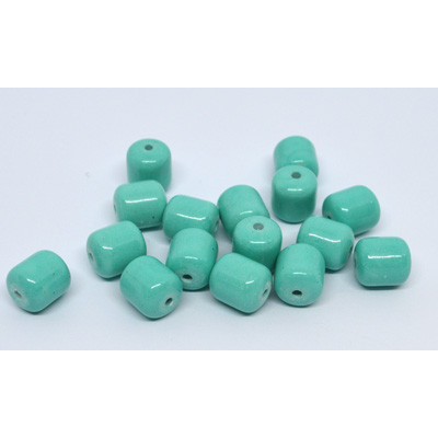 Resin Barrel 8x9mm Turquoise EACH BEAD
