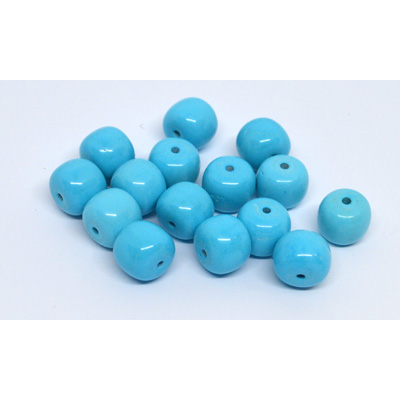 Resin Barrel 10x9mm Turquoise EACH BEAD