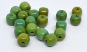 Resin Barrel 7x7mm Green EACH BEAD-beads incl pearls-Beadthemup