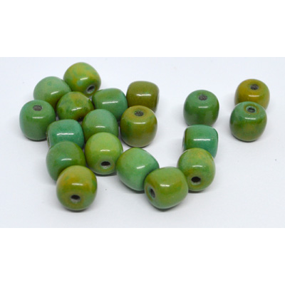 Resin Barrel 7x7mm Green EACH BEAD