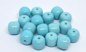 Resin Barrel 9x8mm light Turquoise EACH BEAD-beads incl pearls-Beadthemup