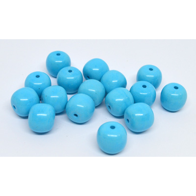 Resin Barrel 10x9mm Turquoise EACH BEAD