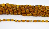 Amber Medium Rough Barrel 6x8mm and 3mm round strand 34 Barrels-beads incl pearls-Beadthemup