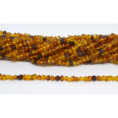Amber Chips 5-6mm strand 88 beads