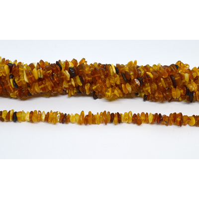 Amber Chips 10x3mm strand 136 beads