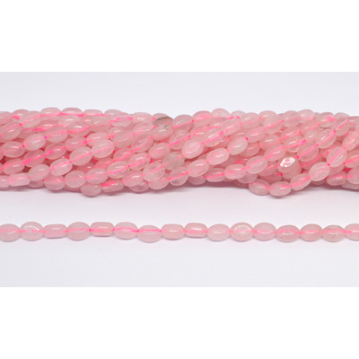 Rose Quartz Polished oval 6x8mm strand 50 beads