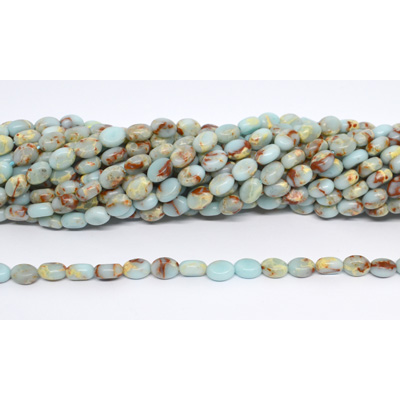 Impression Jasper Polished oval 6x8mm strand 50 beads