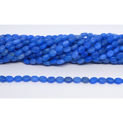 Blue agate Polished oval 6x8mm strand 50 beads