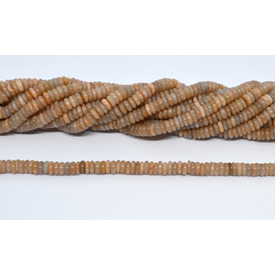 Peach Moonstone Polished Rondel 6x2mm strand 180 beads