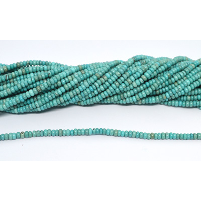 Howlite Dyed Polished Rondel 2x4mm strand 164 beads
