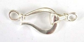 Sterling Silver Clasp Hook 28x11mm total length-findings-Beadthemup