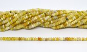 Yellow Opal  Polished Rondel 4x2mm strand 175 beads-beads incl pearls-Beadthemup