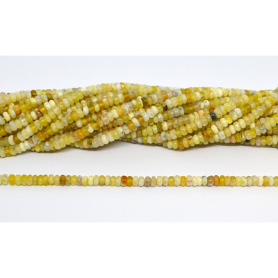 Yellow Opal  Polished Rondel 4x2mm strand 175 beads
