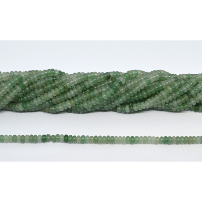 Green Adventurine Polished Rondel 2x4mm strand 164 beads