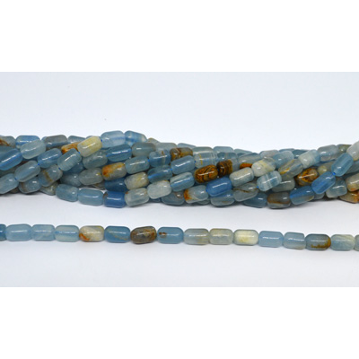 Blue Calcite Polished Barrel 6x9mm strand 42 beads