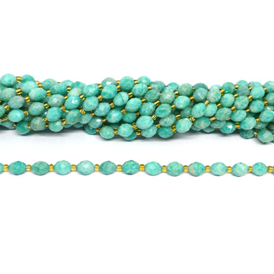 Amazonite Faceted Rice 6x8mm strand 38 beads