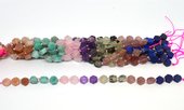 Hexagon 9mm strand 7 stones Charka 19cm 19 beads-beads incl pearls-Beadthemup