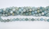 Aquamarine Faceted round 10mm 19cm strand 21 beads-beads incl pearls-Beadthemup