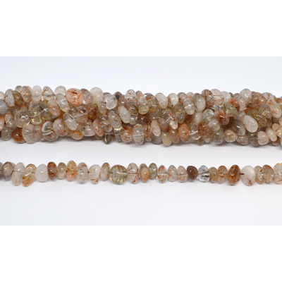 Rutlie Quartz Chip 8x12mm strand 70 beads