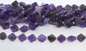 Amethyst 11mm 4 leaf Clover 19cm strand 15 beads-beads incl pearls-Beadthemup