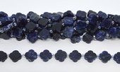 Sodsalite 11mm 4 leaf Clover 19cm strand 15 beads-beads incl pearls-Beadthemup