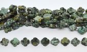 African Turquoise  11mm 4 leaf Clover 19cm strand 15 beads-beads incl pearls-Beadthemup