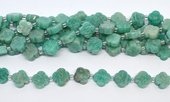 Amazonite  11mm 4 leaf Clover 19cm strand 15 beads-beads incl pearls-Beadthemup
