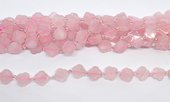 Madagascar rose quartz  11mm 4 leaf Clover 19cm strand 15 beads-beads incl pearls-Beadthemup