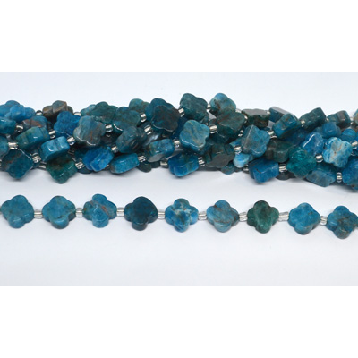 Apatite 11mm 4 leaf Clover 19cm strand 15 beads