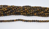 Matt Tiger Eye round 6mm strand 62 beads-beads incl pearls-Beadthemup