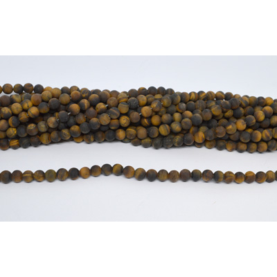 Matt Tiger Eye round 6mm strand 62 beads