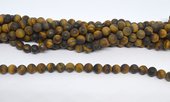 Matt Tiger Eye round 8mm strand 46 beads-beads incl pearls-Beadthemup
