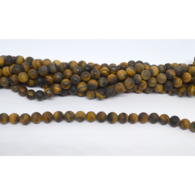 Matt Tiger Eye round 8mm strand 46 beads