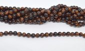 Red Tiger Eye polished round 6mm strand 60 beads-beads incl pearls-Beadthemup