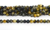 Blue Tiger Eye (dyed) polished round 8mm strand 44 beads-beads incl pearls-Beadthemup