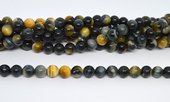 Blue Tiger Eye (dyed) polished round 10mm strand 38 beads-beads incl pearls-Beadthemup