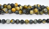 Blue Tiger Eye (dyed) polished round 14mm strand 28 beads-beads incl pearls-Beadthemup