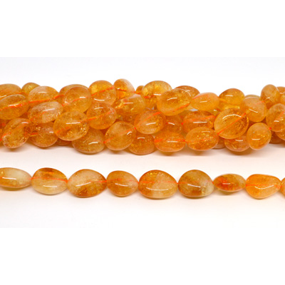Citrine polished nugget 16x13mm strand 24 beads