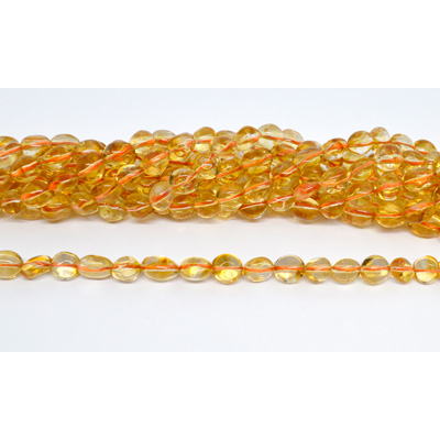 Citrine polished nugget 6x8mm strand 44 beads
