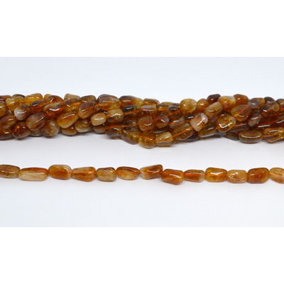 Citrine AB polished nugget 6x8mm strand 40 beads