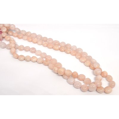 Morganite polished nugget 8x10mm strand 40 beads