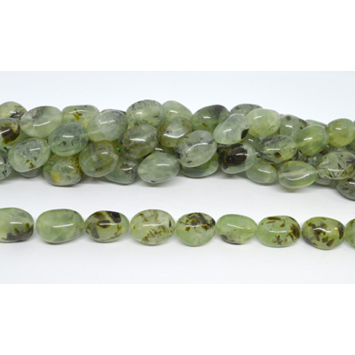 Prehnite polished nugget 13x18mm strand 22 beads