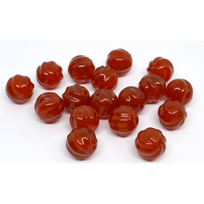 Carnelian Carved round 12mm EACH BEAD