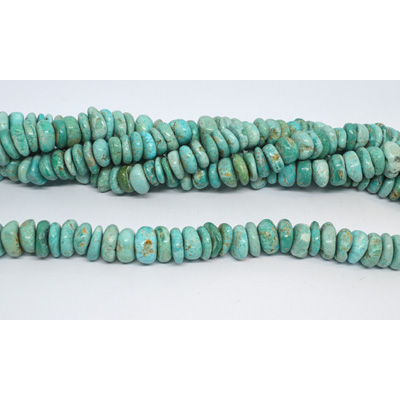 Turquoise natural rondel nugget 8x15mm strand 72 beads