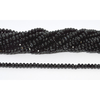 Onyx faceted rondel 6x4mm strand 100 beads