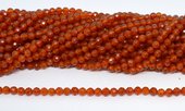 Carnelian faceted round 6mm strand 67 beads-beads incl pearls-Beadthemup