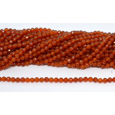Carnelian faceted round 6mm strand 67 beads